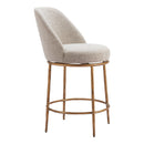  Zuo Nordhavn 110272 Swivel Counter Stool - Beige & Gold IMAGE 6