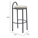 Zuo Sisal Pub Height Stool 110097 IMAGE 9