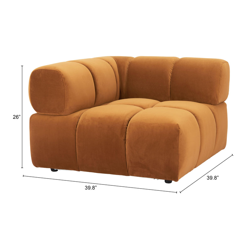 Zuo Rist 110282 Corner Chair - Brown IMAGE 8
