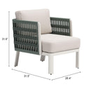  Zuo Bridgehampton 704044 Armchair - White IMAGE 12