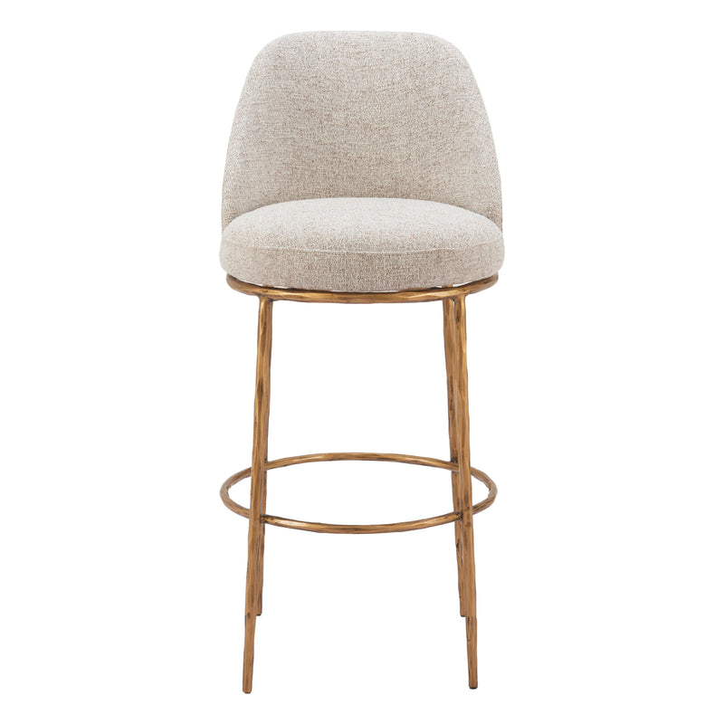 Zuo Nordhavn 110271 Swivel Barstool - Beige & Gold IMAGE 3