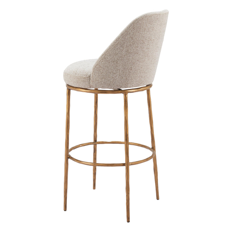 Zuo Nordhavn 110271 Swivel Barstool - Beige & Gold IMAGE 5