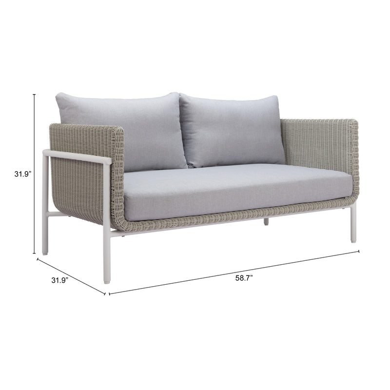 Zuo 704016 Frais Loveseat - Gray IMAGE 11