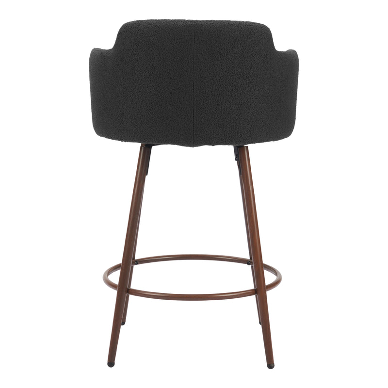 Zuo Kono 110375 Swivel Counter Stool - Black & Walnut IMAGE 4