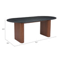 Zuo Lassig 110300 Dining Table - Black & Walnut IMAGE 8