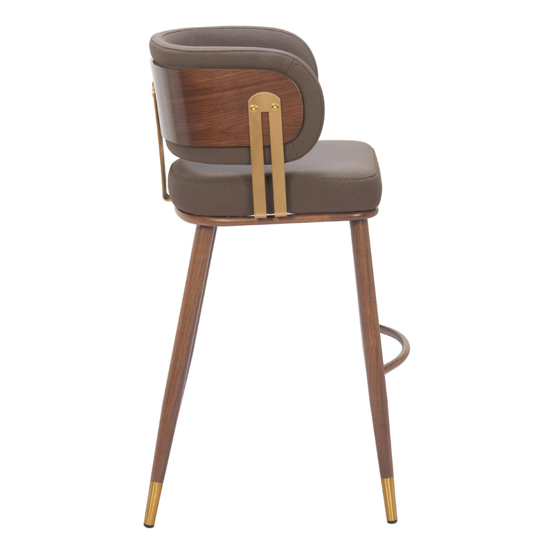  Zuo Brew 110327 Barstool - Brown & Walnut IMAGE 2