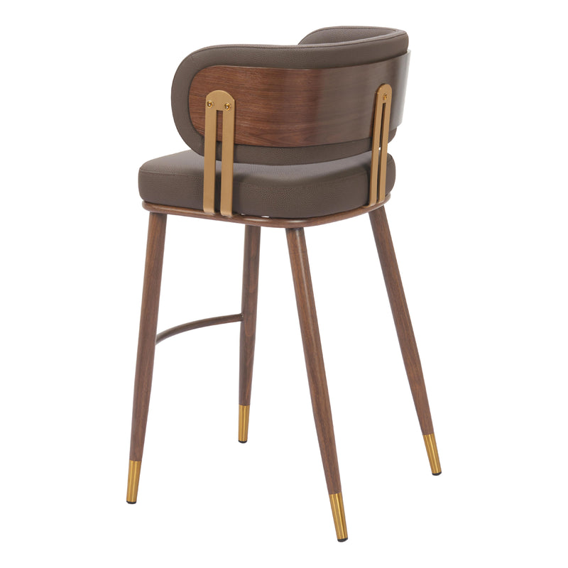  Zuo Brew 110327 Barstool - Brown & Walnut IMAGE 5
