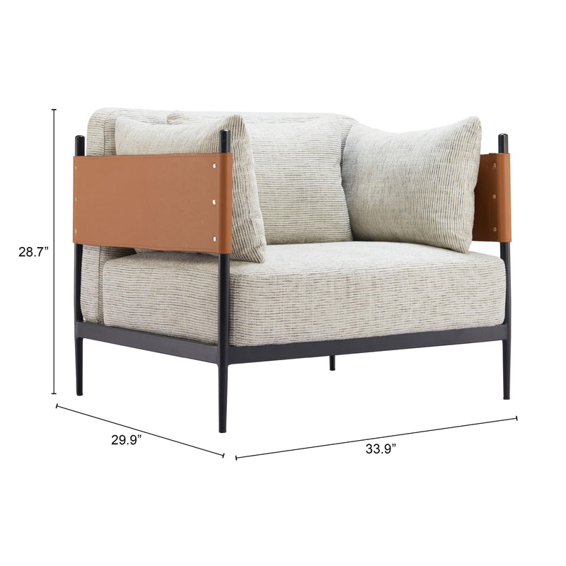  Zuo Stirbe 110344 Armchair - Grey IMAGE 10