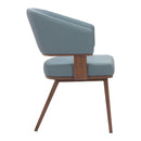  Zuo Poise 110328 Dining Chair - Azure Grey & Walnut IMAGE 2