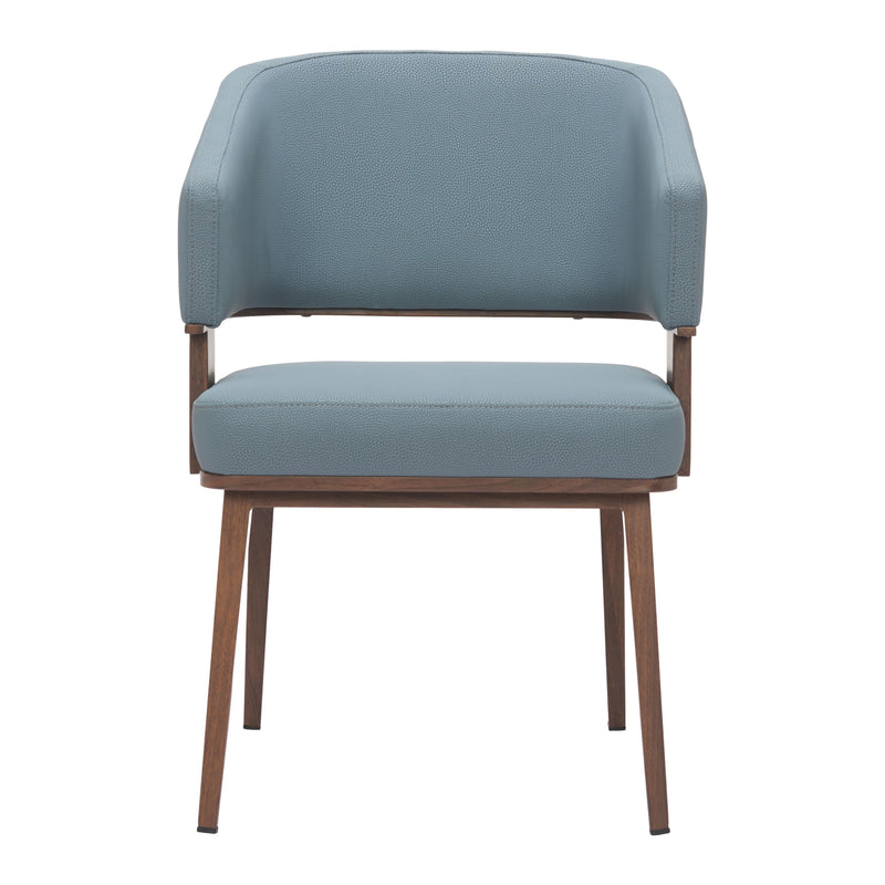  Zuo Poise 110328 Dining Chair - Azure Grey & Walnut IMAGE 3