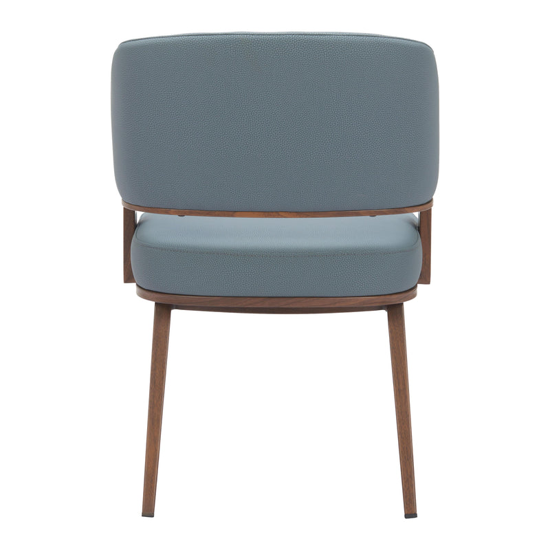  Zuo Poise 110328 Dining Chair - Azure Grey & Walnut IMAGE 4