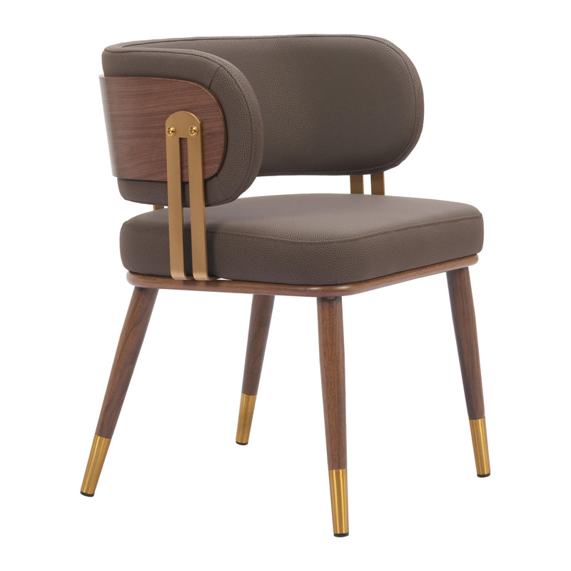  Zuo Brew 110326 Dining Chair - Brown & Walnut IMAGE 1