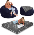 Bean Bag - Queen - Plush Corduroy Indigo