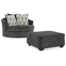 Signature Design by Ashley Biddeford 35504U1 Oversized Swivel Chair and Ottoman IMAGE 1