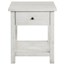Coaster Furniture Payne 710557 1-Drawer Wood End Table with Shelf - Distressed White IMAGE 3