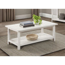 Coaster Furniture Payne 710558 Wood Coffee Table with Shelf - Distressed White IMAGE 5