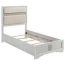  Coaster Furniture Miranda 205110T 54-inch Upholstered Twin Panel Bed - White IMAGE 1