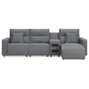  Signature Design by Ashley Modmax 65906S24 4 pc Reclining Sectional with Chaise and Audio Console IMAGE 1