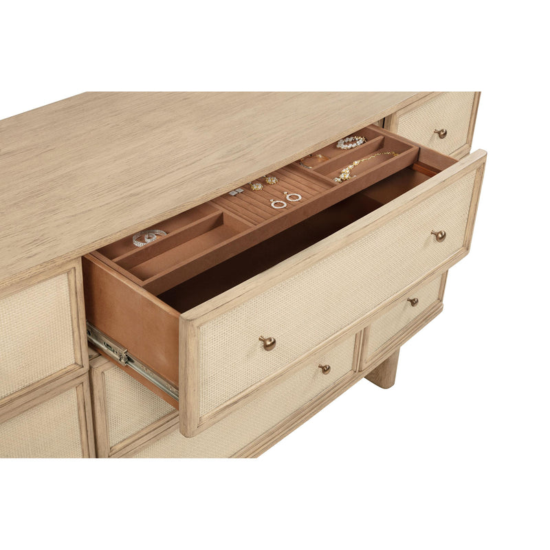 Kailani - 9-Drawer Dresser and Mirror - Beige Oak Kailani - 9-Drawer Dresser and Mirror - Beige Oak
