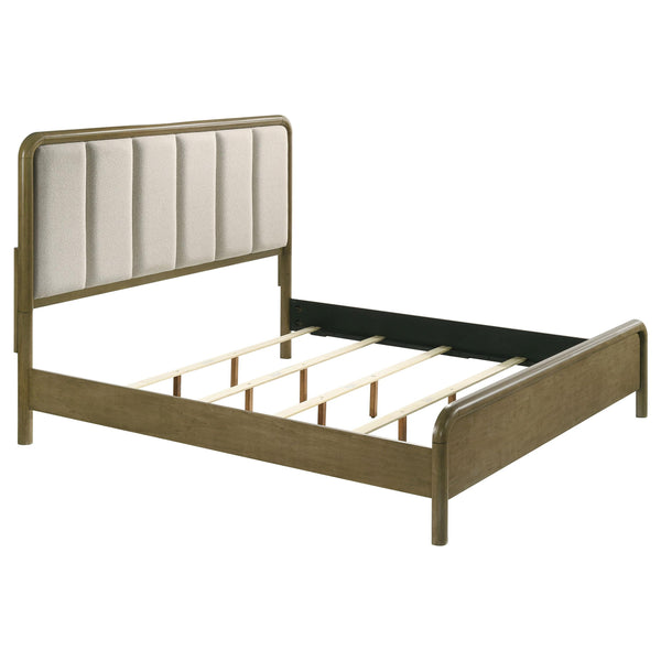 Coaster Furniture Amsbury 224271KW 59-inch Upholstered California King Bed - Nutmeg IMAGE 1