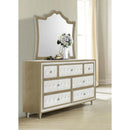 Coaster Furniture Antonella 223523M 7-Drawer Upholstered Dresser with Mirror - Ivory IMAGE 2