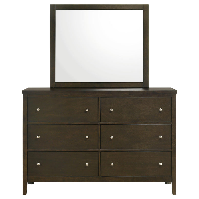 Wilkes - 6-Drawer Dresser and Mirror - Dark Cocoa Wilkes - 6-Drawer Dresser and Mirror - Dark Cocoa