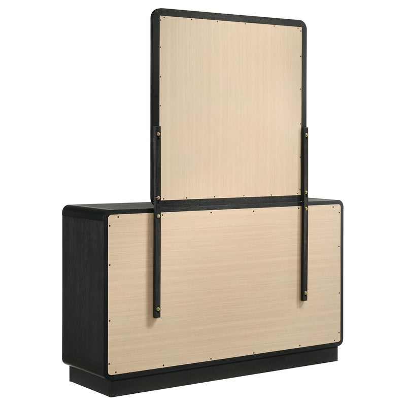Coaster Furniture Cavelle 223663M 6-Drawer Dresser and Mirror - Black IMAGE 5