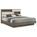  Coaster Furniture Fenwick 224981KE Eastern King Bed Bookcase Headboard - Grey Oak IMAGE 2