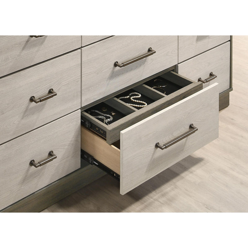 Fenwick 9-Drawer Dresser Grey Oak Fenwick 9-Drawer Dresser Grey Oak