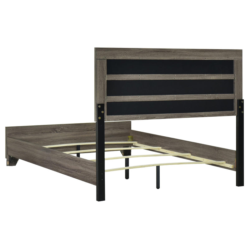 Coaster Furniture Wright 223341KE 52-inch Upholstered Eastern King Bed - Brown Oak IMAGE 3