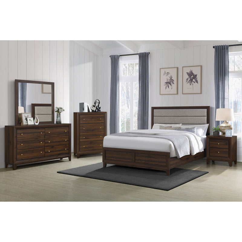 Coaster Furniture Welsley 223441KW 50-inch Upholstered California King Bed - Walnut IMAGE 5