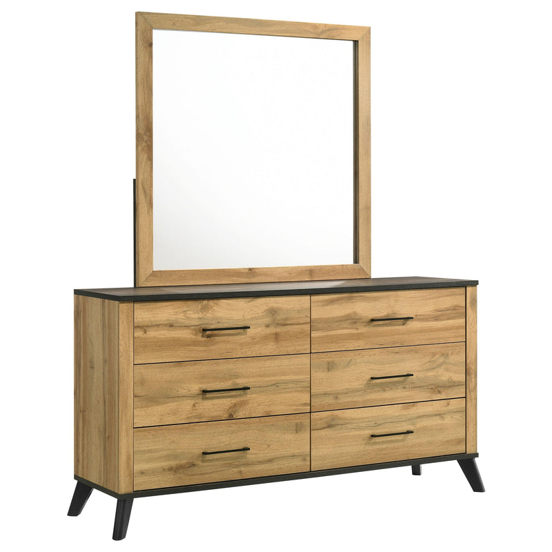 Kaywood - 6-Drawer Dresser and Mirror - Natural Pine Kaywood - 6-Drawer Dresser and Mirror - Natural Pine