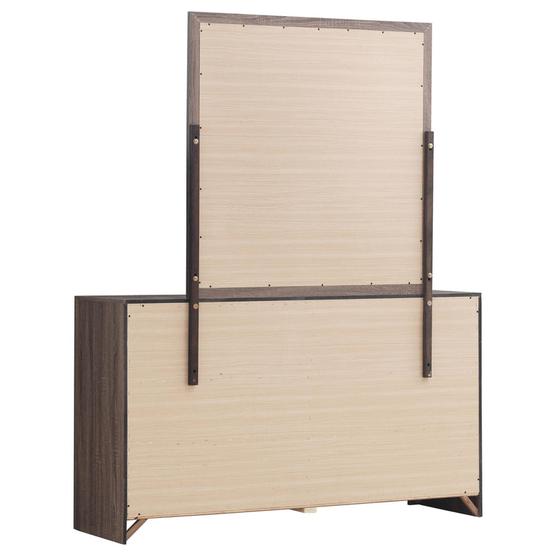Coaster Furniture Brantford 207043M 6-Drawer Dresser with Mirror - Barrel Oak IMAGE 5