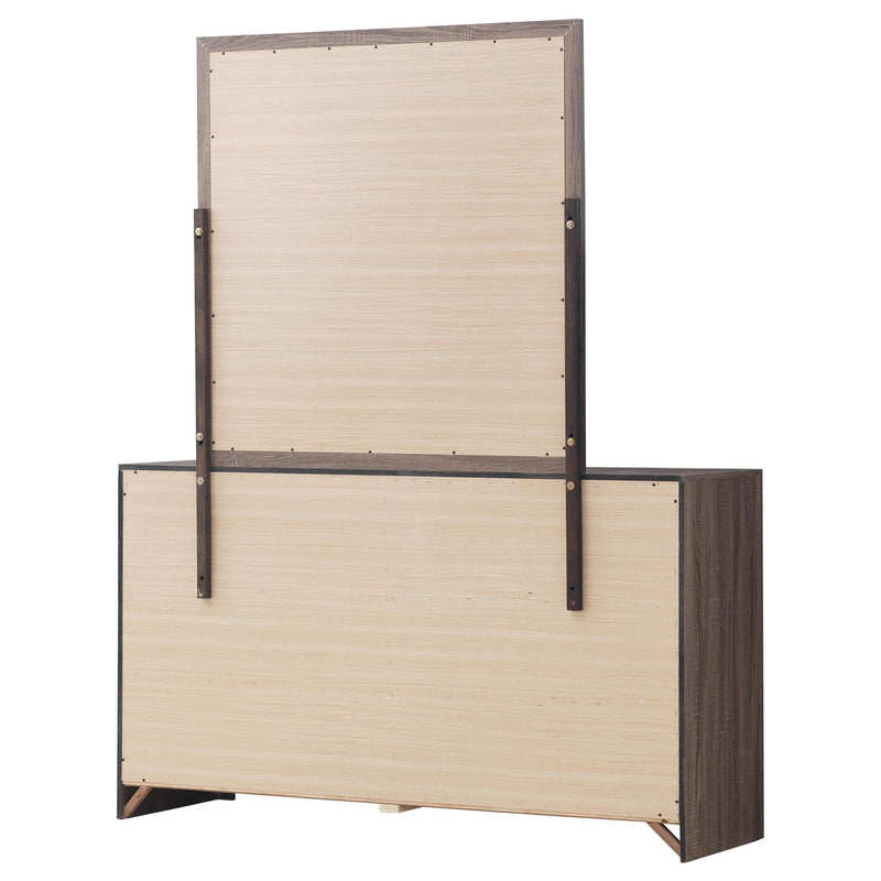 Coaster Furniture Brantford 207043M 6-Drawer Dresser with Mirror - Barrel Oak IMAGE 7