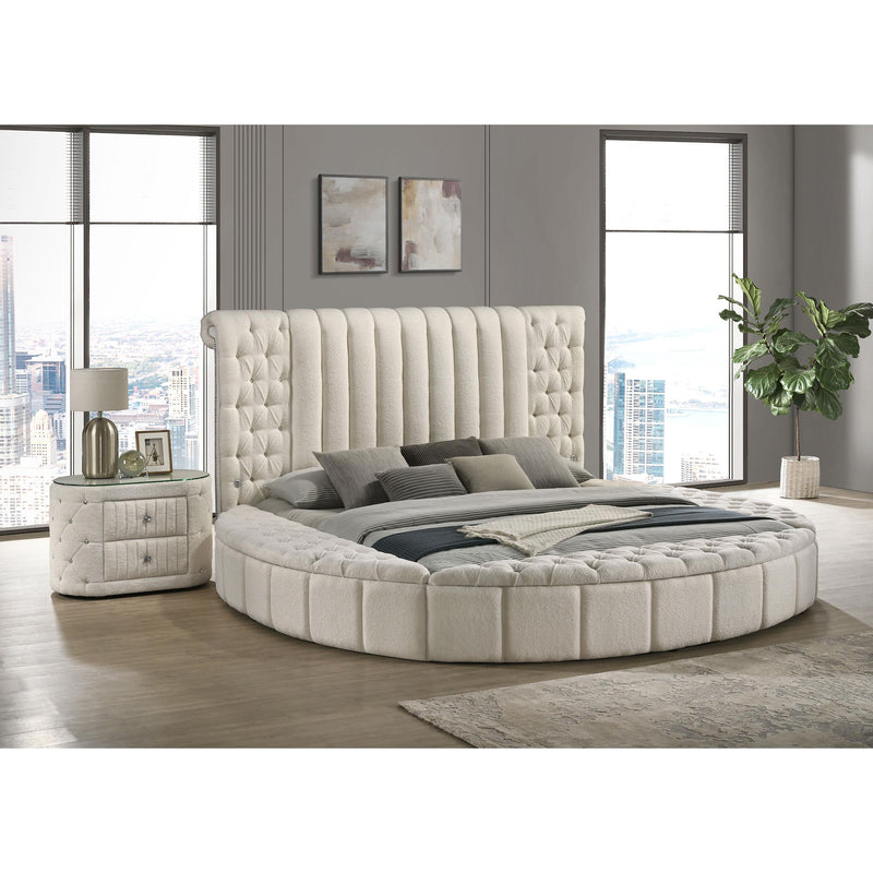 Coaster Furniture Sonya 360112 2-Drawer Upholstered Nightstand Bedside Table - Ivory IMAGE 9