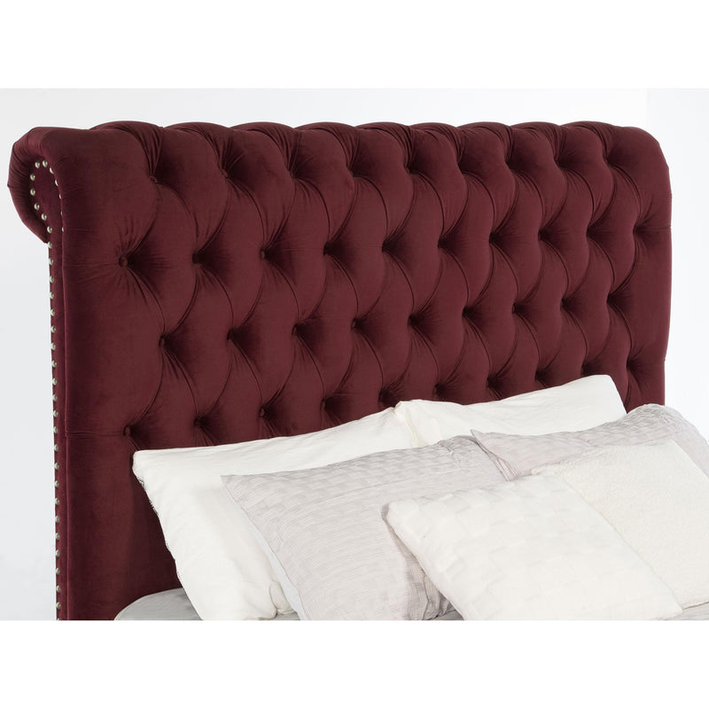 Coaster Furniture Devon 360341KW 57-inch Upholstered California King Panel Bed - Wine Red IMAGE 8