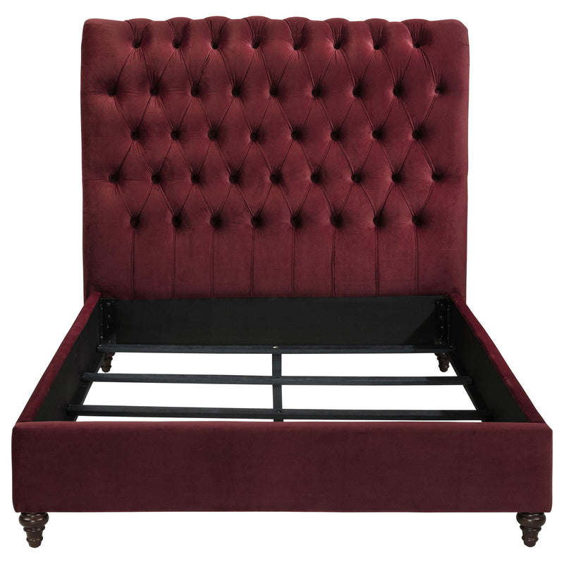 Coaster Furniture Devon 360341F 57-inch Upholstered Full Panel Bed - Wine Red IMAGE 3