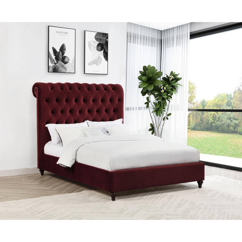 Coaster Furniture Devon 360341F 57-inch Upholstered Full Panel Bed - Wine Red IMAGE 6