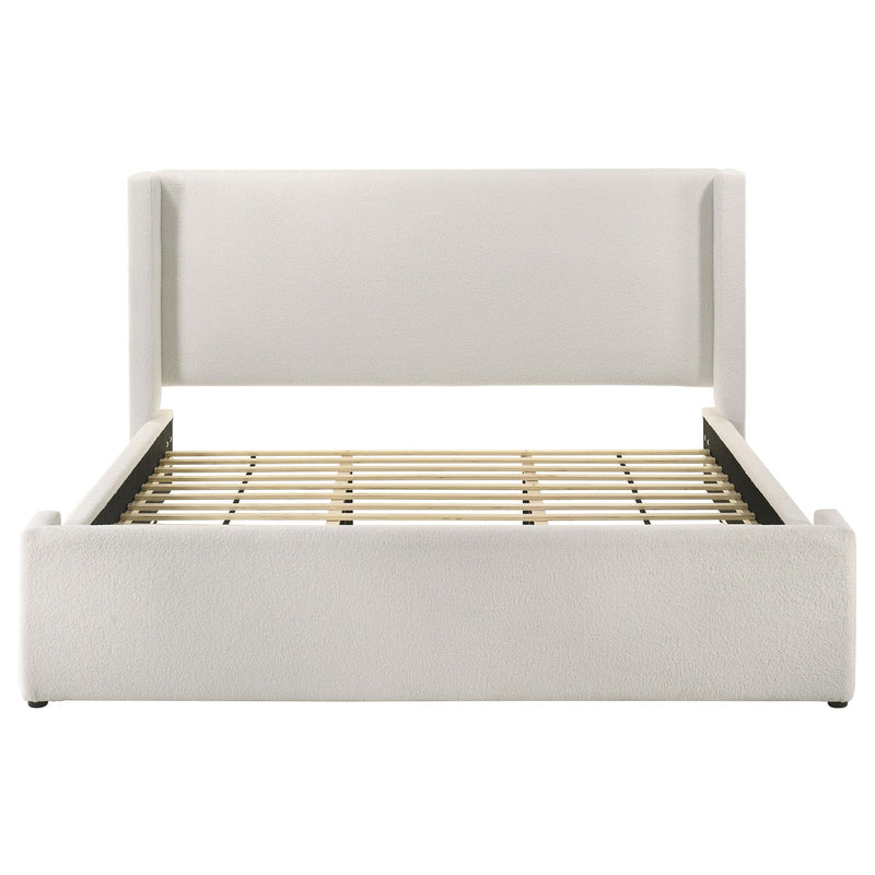 Coaster Furniture Alamosa 310078KE Boucle Upholstered Eastern King Platform Bed - White IMAGE 3