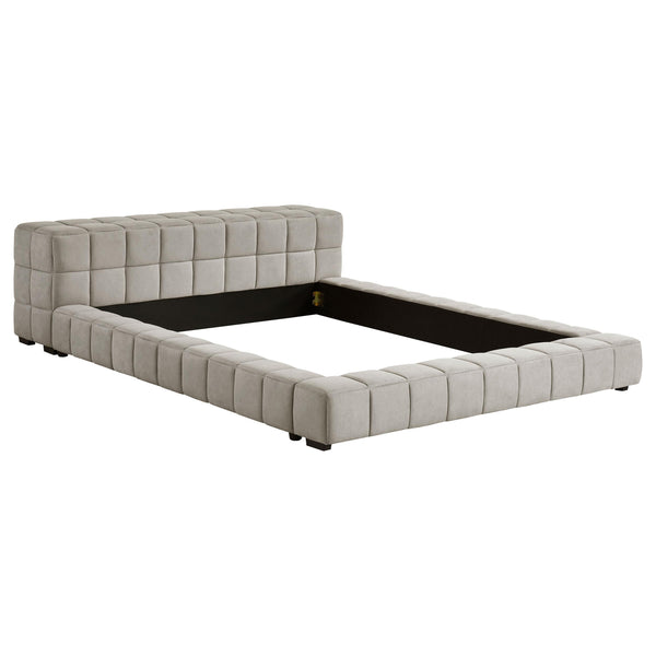 Coaster Furniture Trinity 306121F Upholstered Full Platform Bed - Light Taupe IMAGE 1