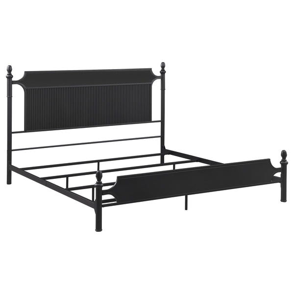 Coaster Furniture Cameron 360321KE 51-inch Metal Eastern King Panel Bed - Black IMAGE 1