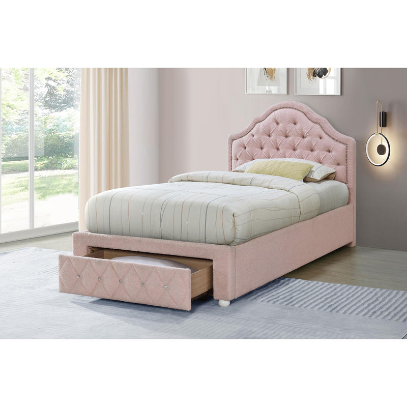 Coaster Furniture Ashleigh 460540T 44-inch Upholstered Twin Storage Platform Bed - Pink IMAGE 6