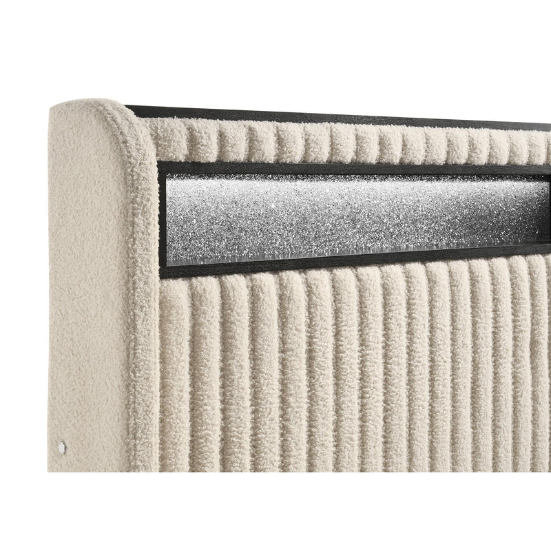 Coaster Furniture Madison 460550F Upholstered LED Full Storage Platform Bed - Cream IMAGE 7