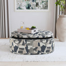 Coaster Furniture Tomkins 509674 Oval Upholstered Storage Ottoman - Indigo Blue IMAGE 7