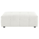 Coaster Furniture Everly 504854 Boucle Upholstered Rectangular Ottoman - Off White IMAGE 2