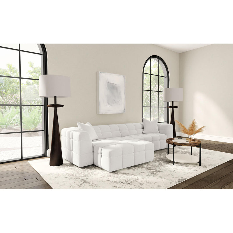 Coaster Furniture Everly 504854 Boucle Upholstered Rectangular Ottoman - Off White IMAGE 6