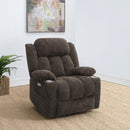 Coaster Furniture Houston 603233P Upholstered Power Lift Recliner Chair - Dark Brown IMAGE 11