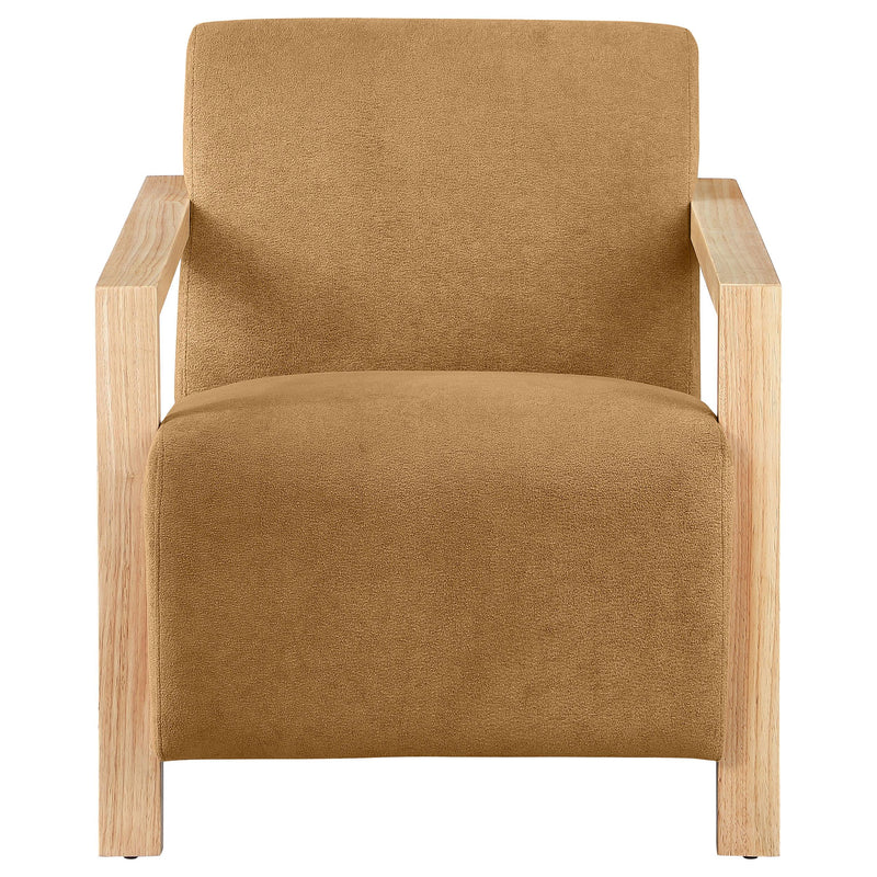 Coaster Furniture Diego 902268 Upholstered Accent Arm Chair with Wood Arms - Honey IMAGE 2