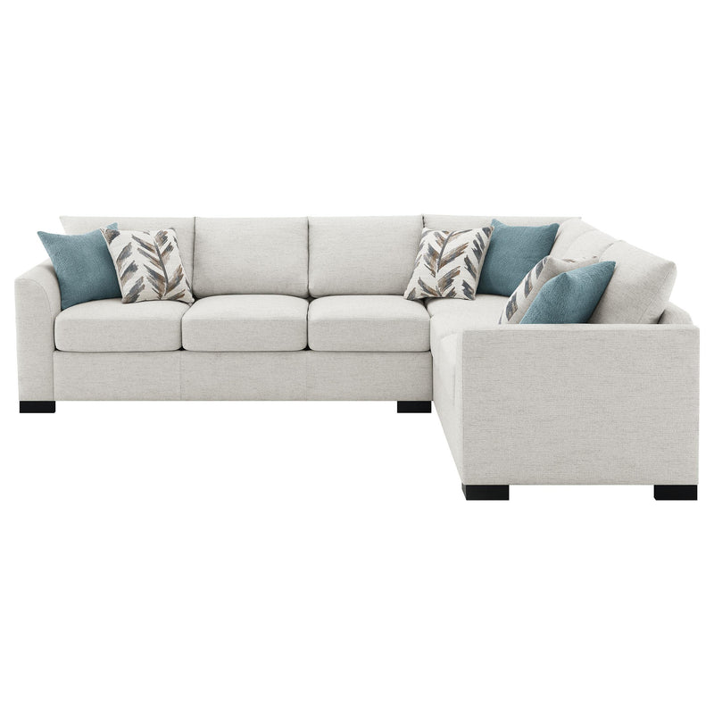 Coaster Furniture Ashford 500818 Chenille Upholstered Sleeper Sectional Sofa - Greige IMAGE 3