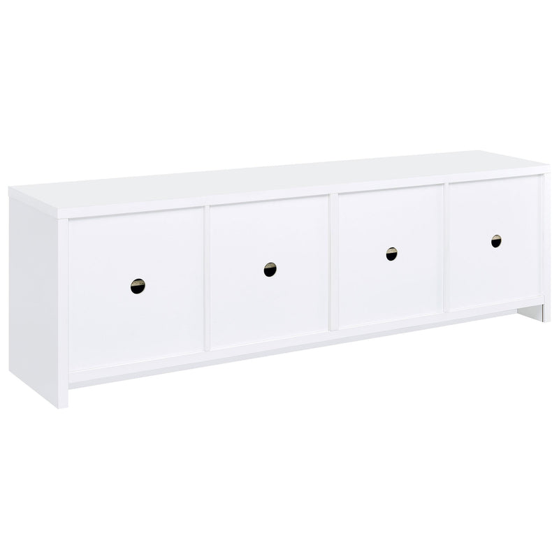 Coaster Furniture Laughlin 724113 4-door Engineered Wood 78-inch TV Stand - White IMAGE 6